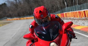 Umberto Rumiano riding the MV Agusta F4